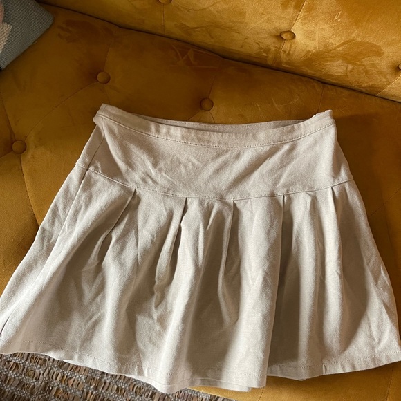 Gap Skirt Girls Size Xl 12 cotton pleated school uniform tan side zip adult Sm - Picture 4 of 9